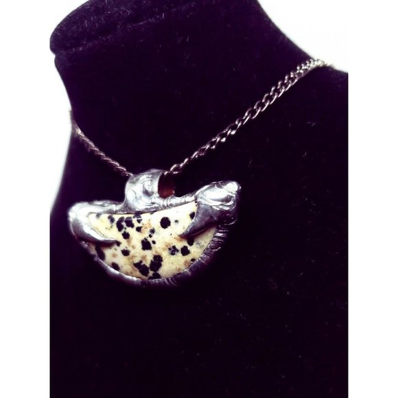 Gothic Dalmatian Jasper Crystal Necklace - Picture 12 of 12